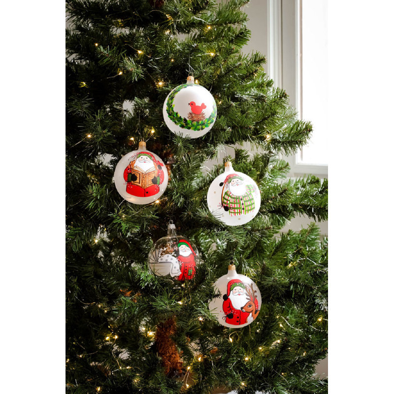 4'' Handmade Glass Animals Ball Ornament