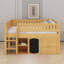 Lit mezzanine double avec armoire de rangement-339768491