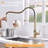 Touchless Kitchen Faucet,Hands Free Automati Brushed Nickel Gol