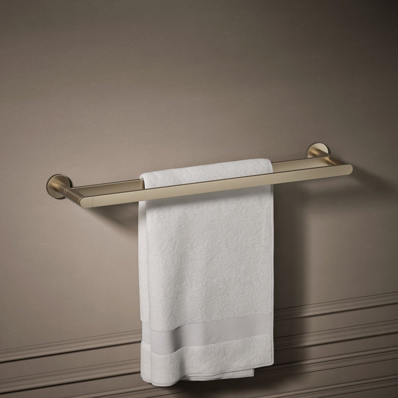 Double barre à serviettes murale 24 po, Bronze brossé éclatant
