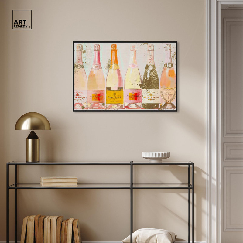 Bulle de jardin sur toile, art glamour par Art Remedy, Black Framed, H 37 po x l 55 po