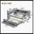 Full Size Daybed With Trundle, Wood Day Bed Frame With Storage Drawers And Side Shelves, Daybed With Desk, No Spring Box Needed, Gray-1590894723-1590894721