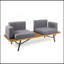 Causeuse d'extérieur avec table basse Canoga