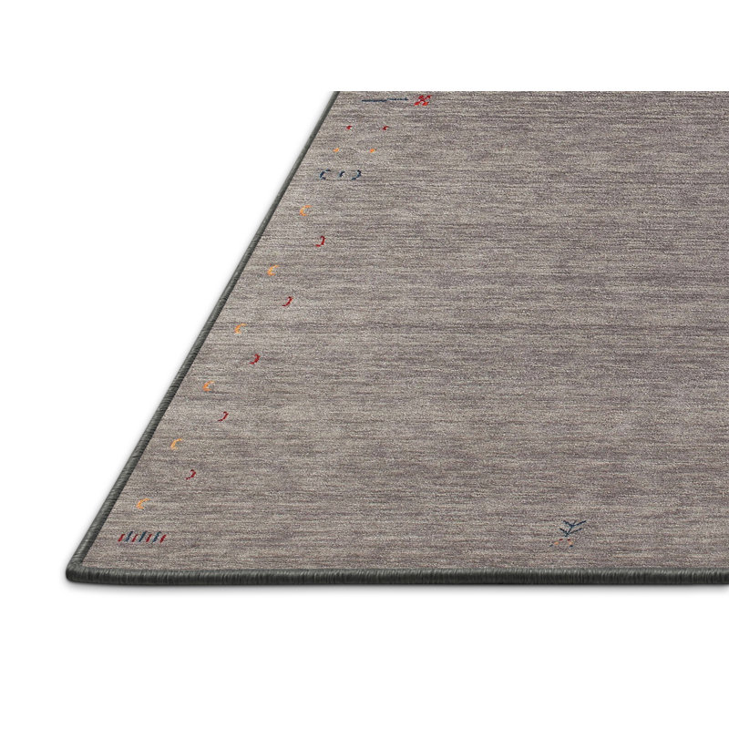 Tapis gris/zone noire contemporaine, Rectangle 5 pi x 7 pi