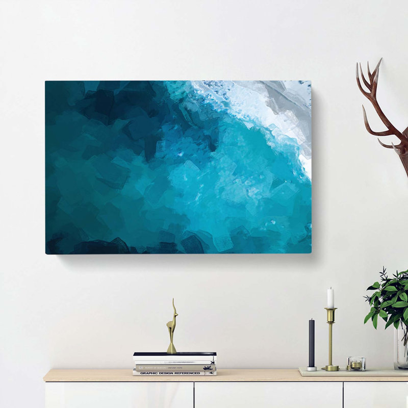 Wave Against Swanbourne Beach In Abstract - Wrapped Canvas, 40cm H x 60cm W x 3cm D
