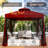 8 Ft. W x 8 Ft. D Steel Frame Vented Soft Top Patio Gazebo with Mesh Netting, Corner Shelves-109193984