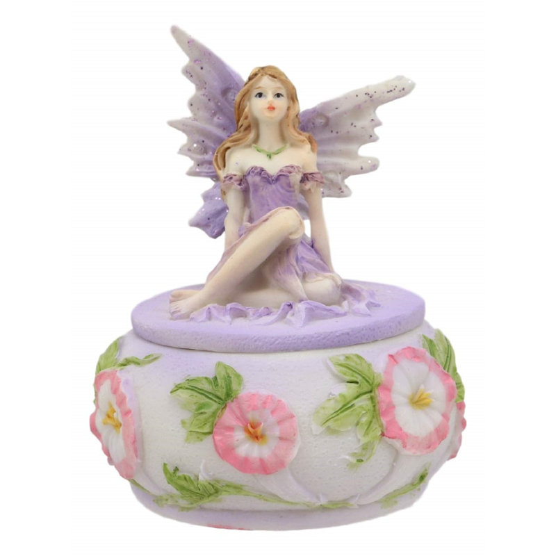 Petit figurine trinket rond mauve lavande
