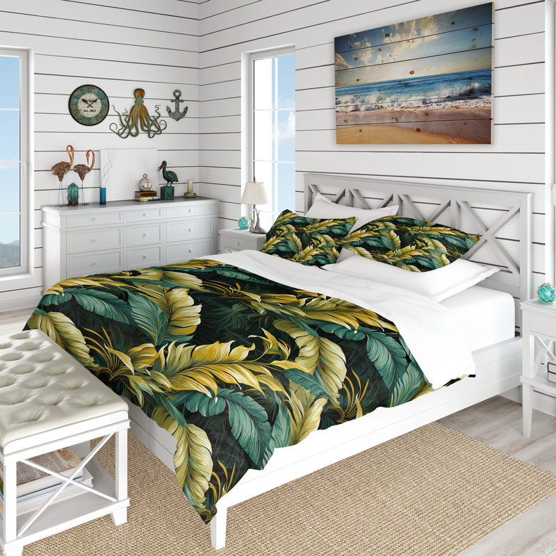 Mirage Radiance Tropical Pattern I - Ensemble de housse de couette tropical, Housse de couette pour très grand lit et 2 très
