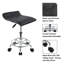 Tabouret de laboratoire carré à hauteur réglable sur roulettes avec repose-pieds
