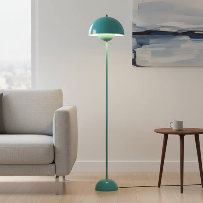 Scandinavian Flowerpot Floor Lamp, Modern Light Green Mushroom Standing Lamp, Danish Mid-Century Accent Lighting for Living Room, Bedroom and Apartment
