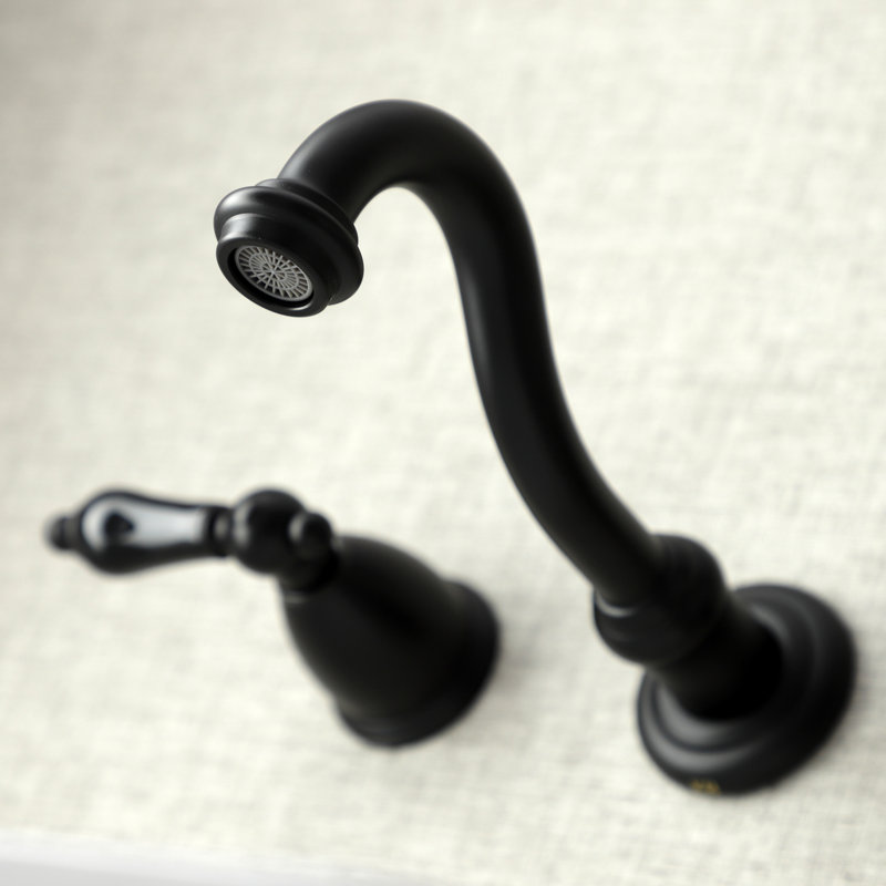 Kingston Brass Duchess Two-Handle Wall Mount Bathroom Faucet, Matte Black