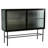 Modern Console Table with Glass Door, Cabinet with Wide Shelves