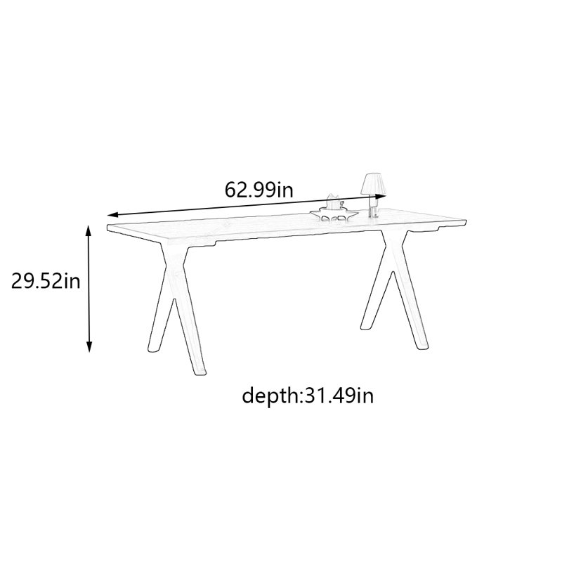 Ancient style multi-functional dining table, 29.52"H x 62.99"L x 31.49"W