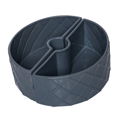 Dolomite Two Piece Table Planter with Drainage, Planter Pots, Dark Gray, Ceramic, Spring, Garden