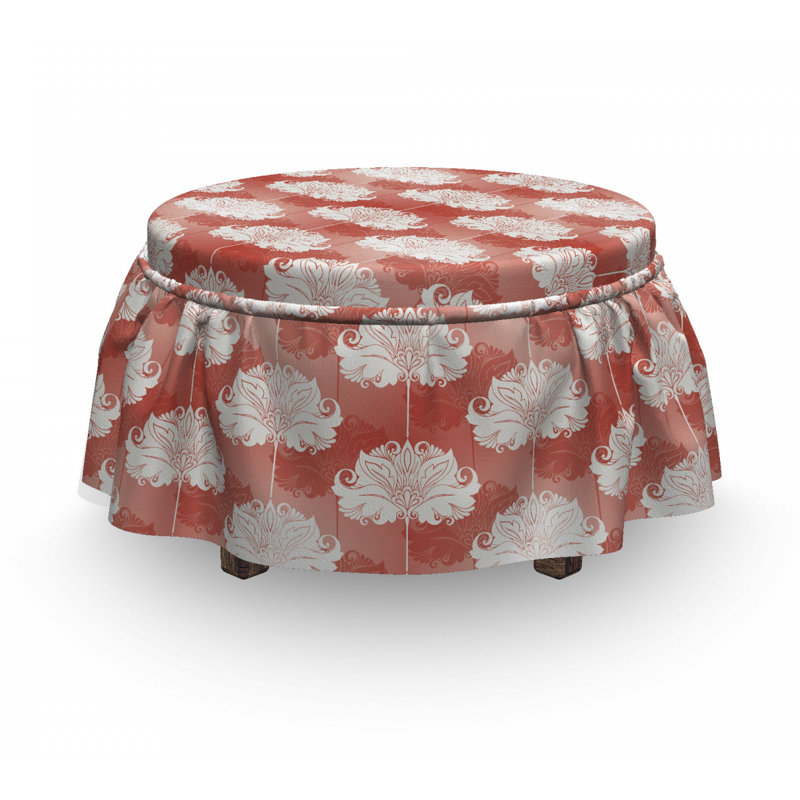 Housse pour repose-pieds abstrait baroque floral