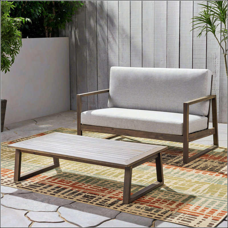 Causeuse et table basse Belge, Gris