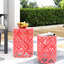 Élégantes tables de bout en métal S / 2, conception en fer découpé pour le style, couleur corail, structure thermolaquée, sans assemblage, paire de tables 13,75 x l 13,75 x P 18,00h et 11,75 x 11,75 x 15,75h, moderne