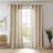 Light Filtering Linen Textured Polyester Semi-Sheer Grommet Curtain Pair (Set of 2)-622967887-622967881