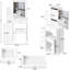 Très grande coiffeuse à miroir coulissant à droite avec tabouret pour petits espaces - matériau 29,2 po et zone blanche coussinée
