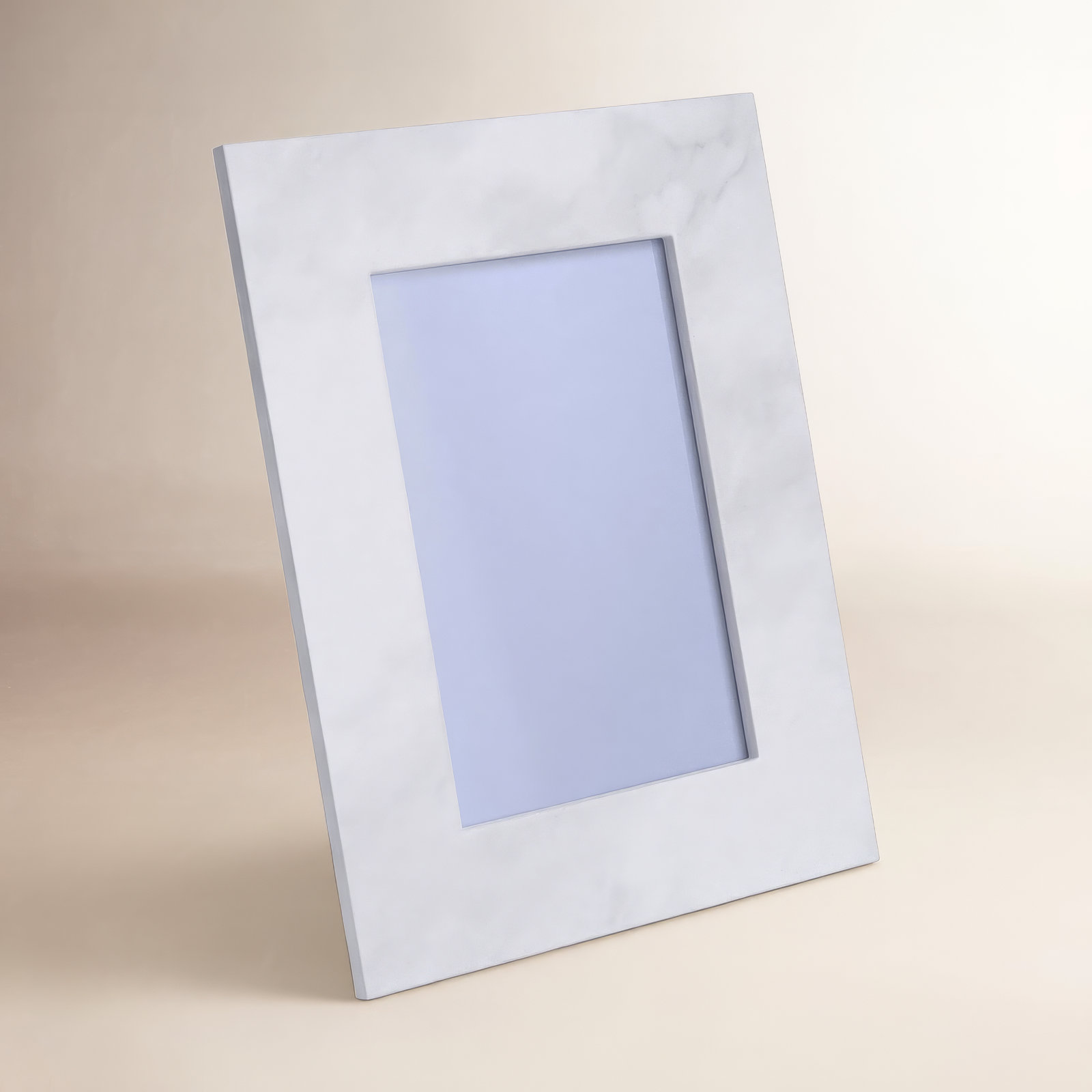 Matheson Marble Matte Picture Frame with Mat, 4" x 6", White