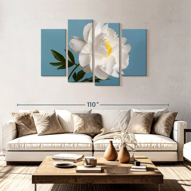 Harnek White Peony Flower