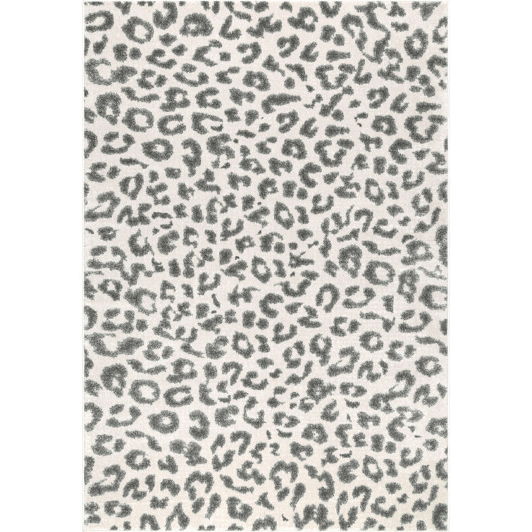 Ruiz Modern Leopard Print Performance Grey Rug