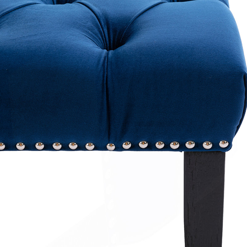 Banc ottoman capitonné, banc de salle à manger, banc de chambre, Bleu