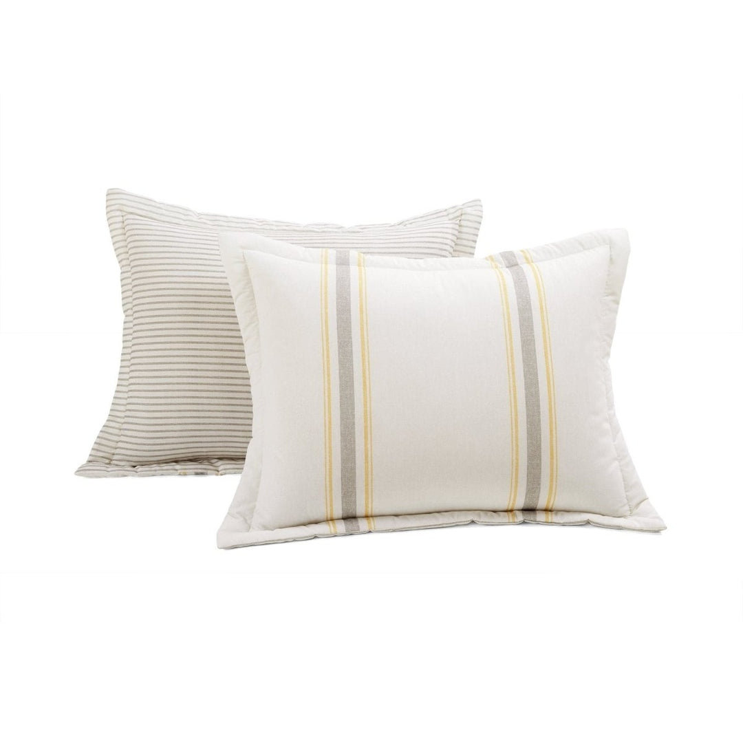 Standard Cotton 460 TC Reversible 3 Piece Duvet Cover Set, King Duvet Cover + Standard 2 Shams, Yellow