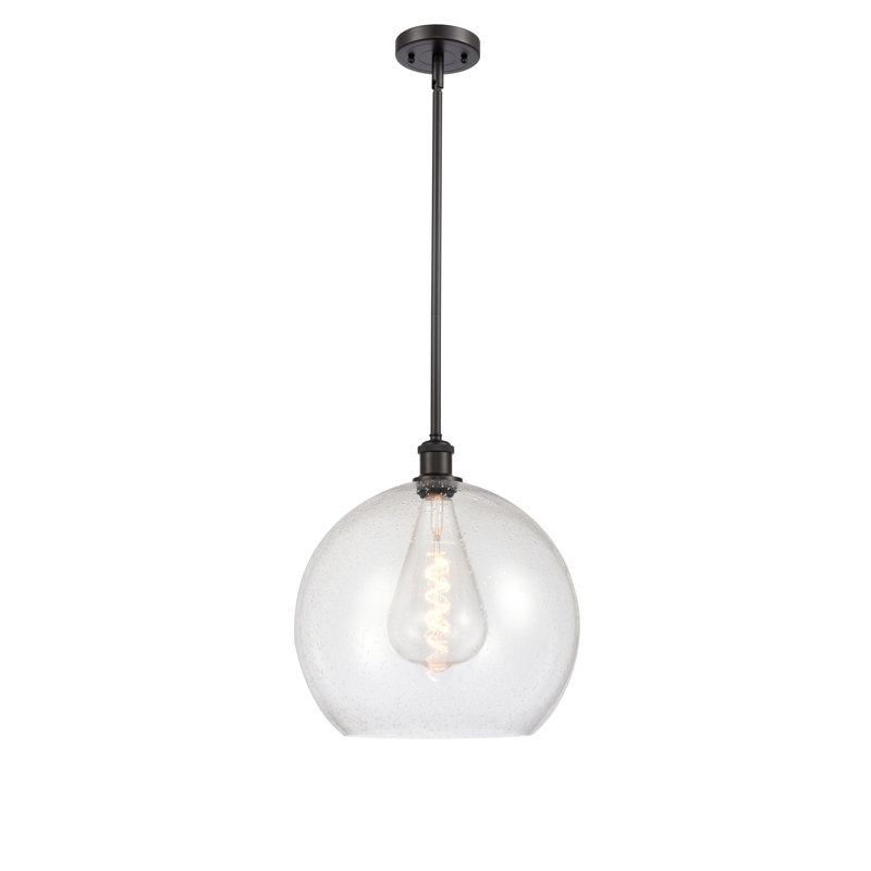 Luminaire suspendu sphérique 1 lumière Cindi, DEL, H 16,38 po x l 13,75 po x P 13,75 po, Bronze huilé