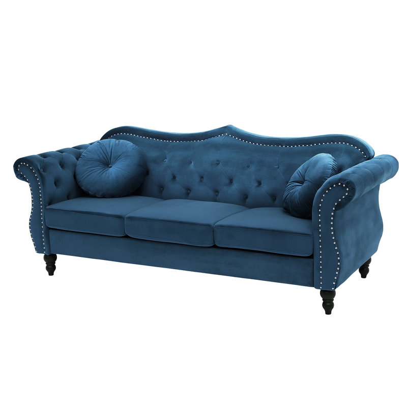 2 - Piece Velvet Living Room Set, Blue