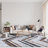 Machine Washable Modern Geometric Stripe Design Rug Brown/Ivory Multi-257503062