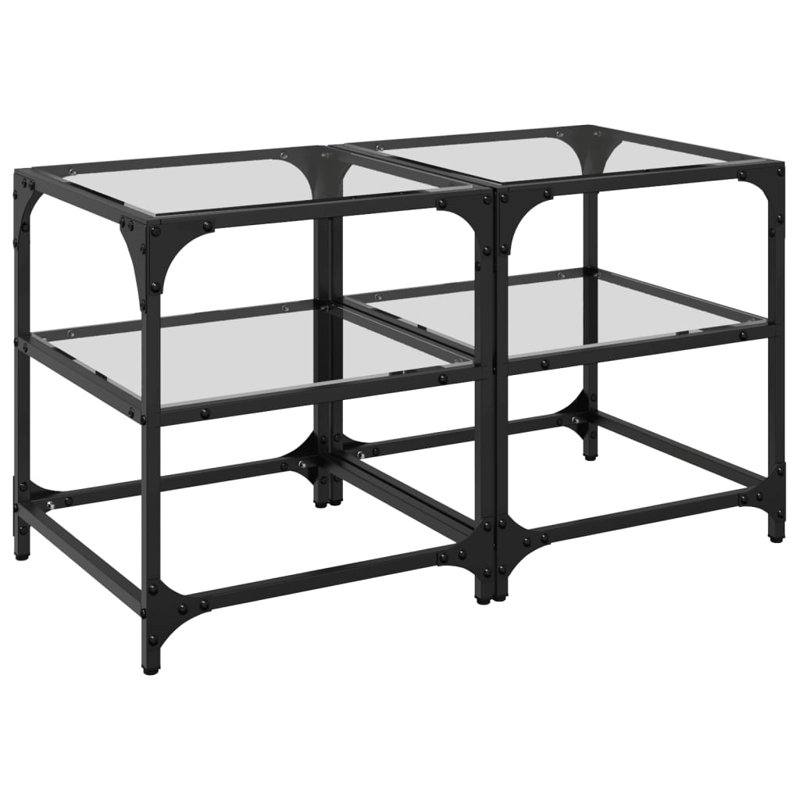 Cuerdas Coffee Table with Storage, 45cm H x 40cm L x 40cm W, Transparent