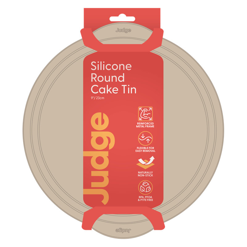 Judge Silicone, 9"23cm Round Cake Tin, Berry, Hazelnut