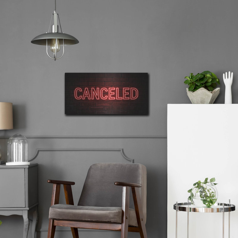 Art mural en métal Latitude Run «Cancled In Neon Red» par Luxe Portfolio, H 12 po x l 24 po