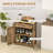Sideboard With Solid Wood Countertop, Modern Kitchen Storage Cabinet, Coffee Bar Cabinet With 2 Drawers, Doors And Adjustable Shelf, Rustic Brown