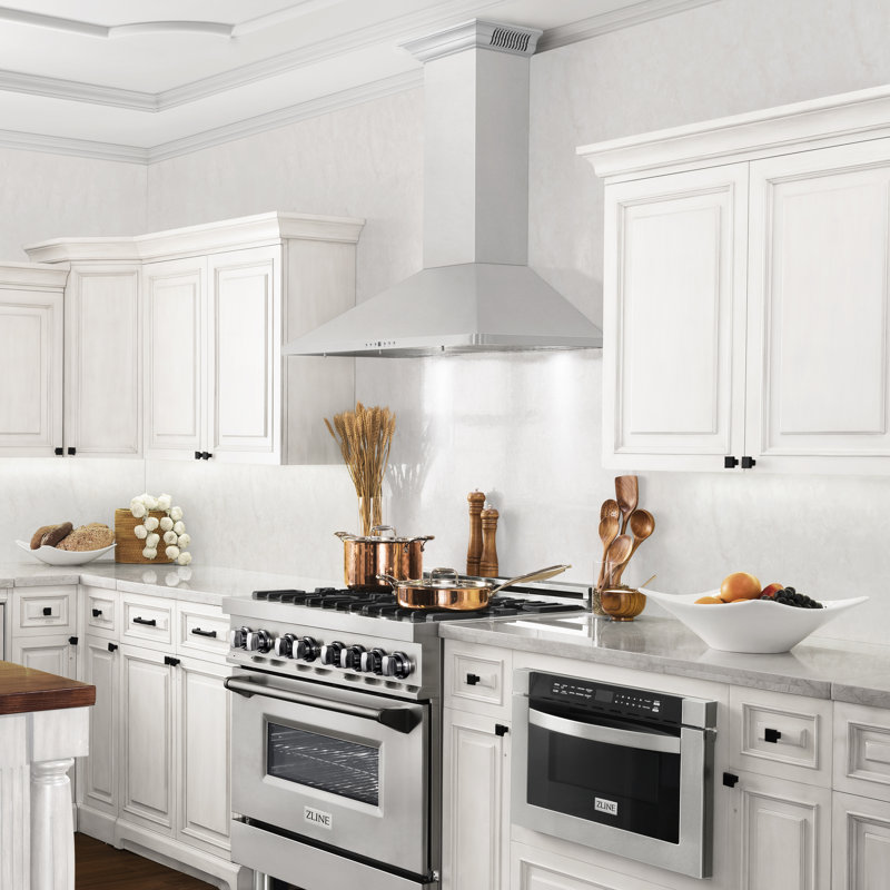 36" 400 CFM Ducted Wall Mount Range Hood in Stainless Steel with Nightlight, 36"