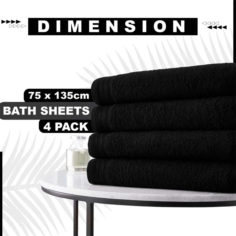 100% Cotton Bath Sheet, Black