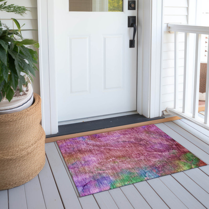 Machine Washable Indoor/Outdoor Emelia ACN2308 Abstract Rug, Rectangle 1'8" x 2'6"