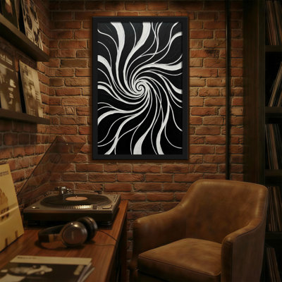 Abstract Black And White Swirl Pattern Art Print