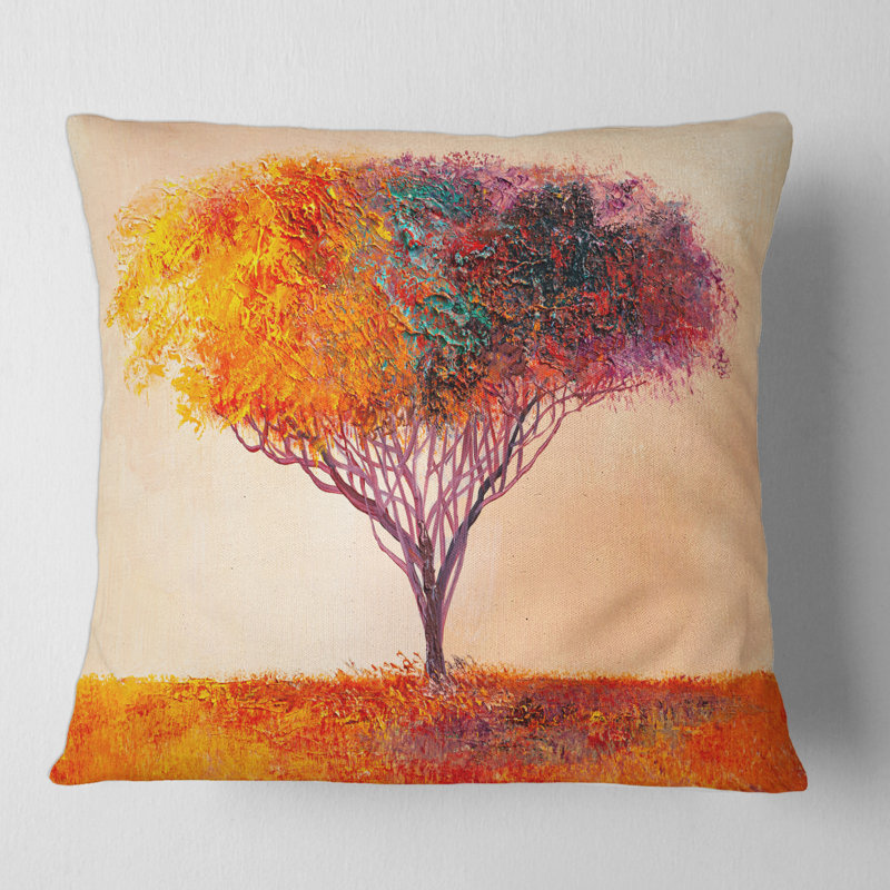 Housse et insert de coussin carré paysage paysage impressionniste, 16" x 16"