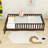 Wood Low Platform Bed With Fence Door And Guardrails-246808297-246808298
