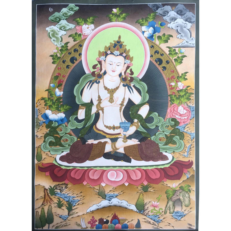 Vajrasattva Thangka (Thangka sans brocart)