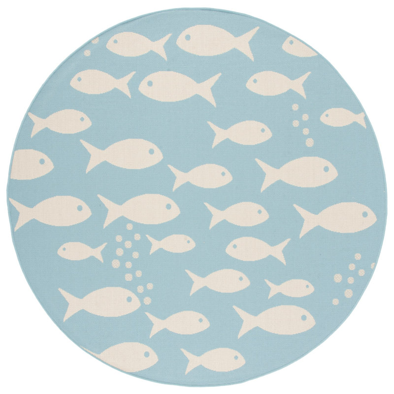 Paugh Performance Animal Print Indoor/Outdoor Area Rug, Round 6'7"