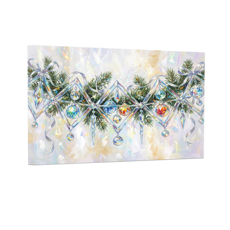 Décoration de Noël de Noël ornements en cristal branches de pin, H 24 po x l 36 po