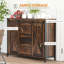 Buffet industriel de ferme, buffet de cuisine avec portes de grange coulissantes, trois tiroirs et tablettes réglables pour le salon, la salle à manger