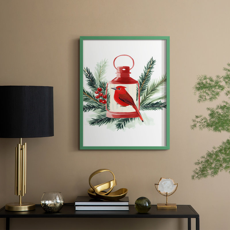«Christmas Holiday Art» CECL XXVII, reproduction d'art encadrée - bois massif, H 21 po x l 17 po, Vert