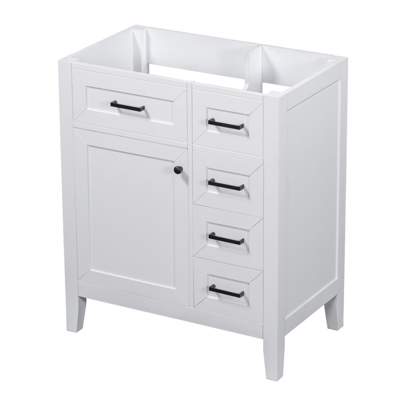Base de meuble-lavabo simple 30 po seulement, Blanc, Noir
