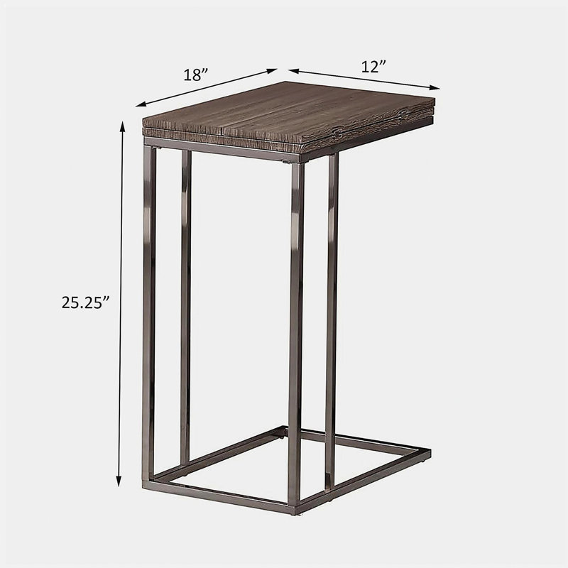 Buffet vieilli gris et noir avec plateau extensible