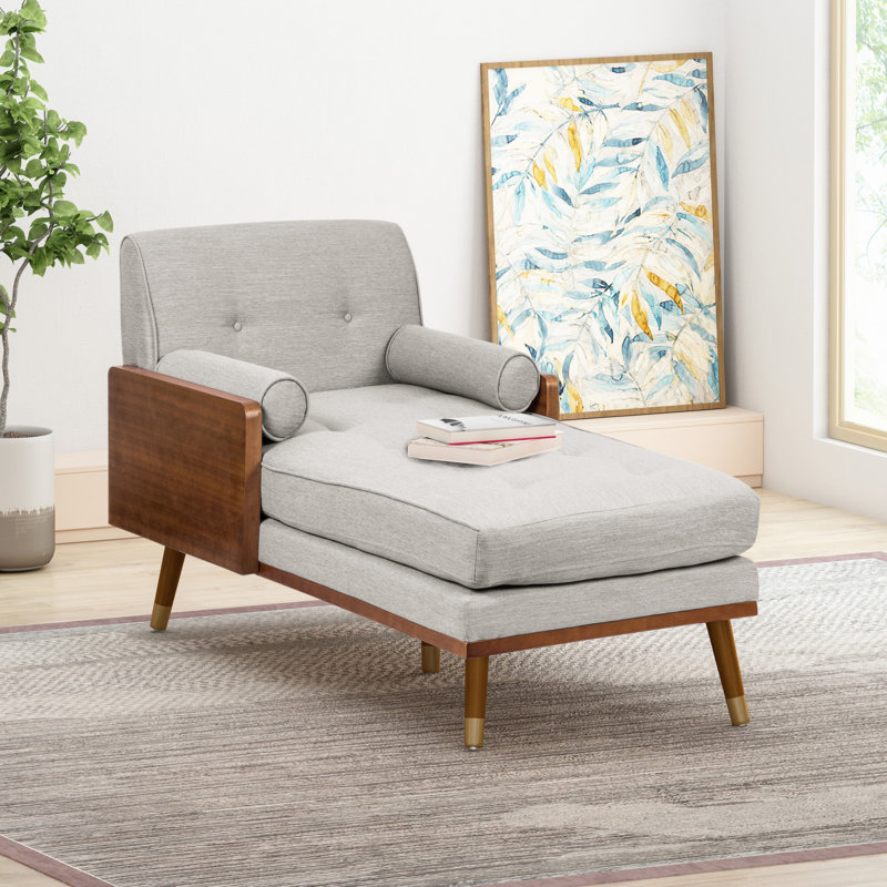 Chaise longue à 2 accoudoirs capitonnés Cape, Beige