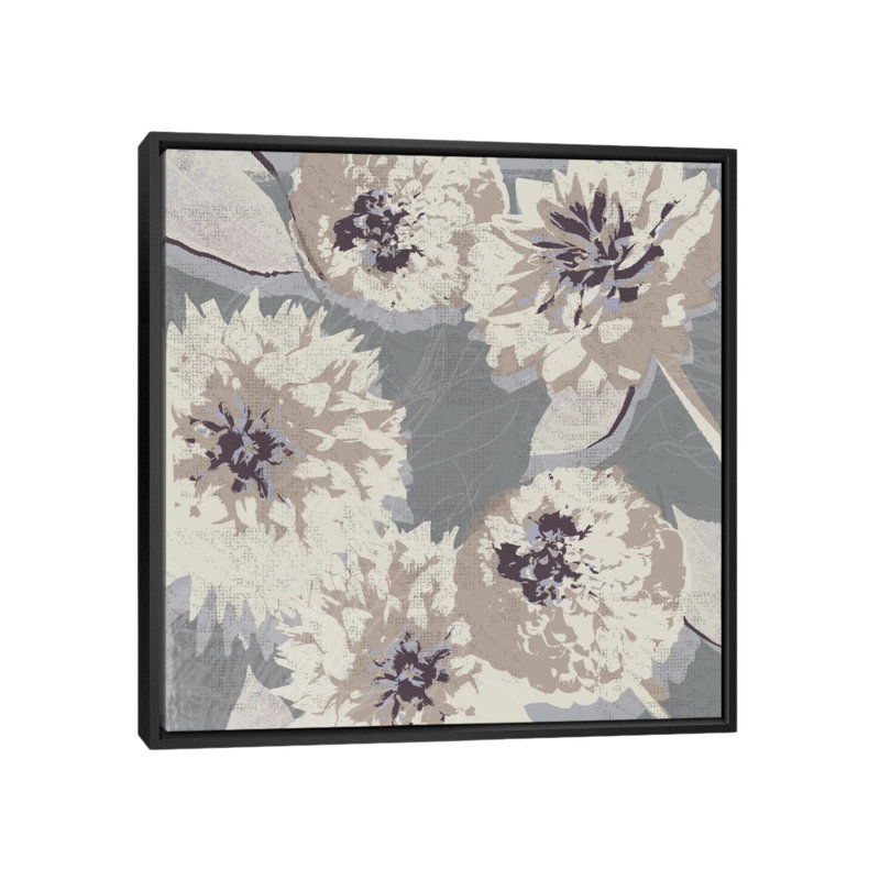 «Flower Layers II», reproduction d'impression sur toile tendue, H 18 po x l 18 po x P 1,5 po, Toile encadrée noire